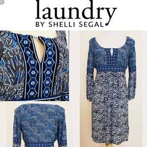 Laundry by Shelli Segal Blue Print Dress